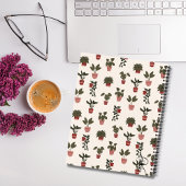 Spiralheft aus gepolsterter Pflanze | niedliches J Notizblock