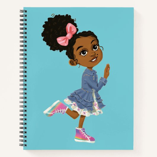 Spiralheft mit braunem Charakter für Mädchen Notizblock (Vorderseite)