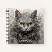 Spiralheft mit Steampunkkatze Notizblock (Vorderseite)