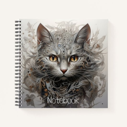 Spiralheft mit Steampunkkatze Notizblock (Vorderseite)
