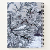 Spiralheft mit Weihnachtsbaum unter Schnee Notizblock (Rückseite)