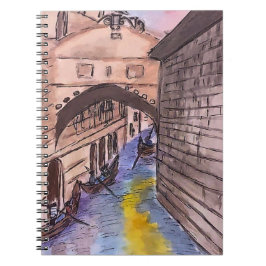 Spiralheft - Watercolor Venice Canals cover Notizblock