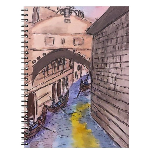 Spiralheft - Watercolor Venice Canals cover Notizblock (Vorderseite)
