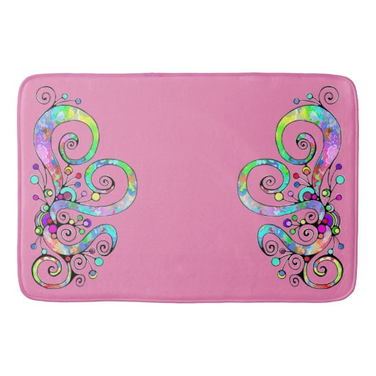 Spiralherz Handgemalt Design 1 Badematte (Vorderseite)