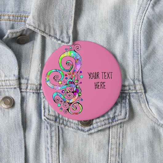 Spiralherz Handgemalt Design 1 Button (Beispiel)