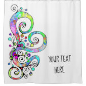 Spiralherz Handgemalt Design 1 Duschvorhang (Vorderseite)