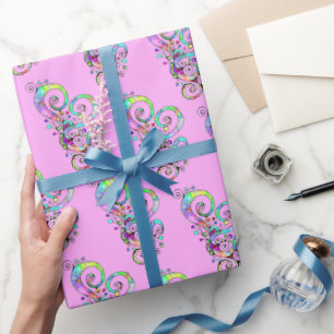 Spiralherz Handgemalt Design 1 Geschenkpapier