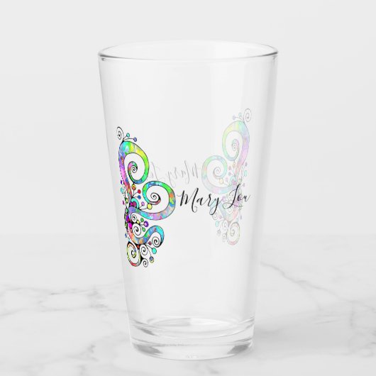 Spiralherz Handgemalt Design 1 Glas (Vorderseite)