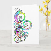 Spiralherz Handgemalt Design 1 Karte (Gelbe Blume)