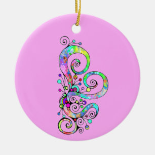 Spiralherz Handgemalt Design 1 Keramik Ornament