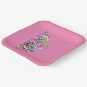 Spiralherz Handgemalt Design 1 Pappteller (Gewinkelt)