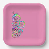 Spiralherz Handgemalt Design 1 Pappteller (Vorderseite)