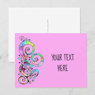 Spiralherz Handgemalt Design 1 Postkarte