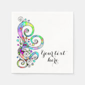 Spiralherz Handgemalt Design 1 Serviette (Vorderseite)