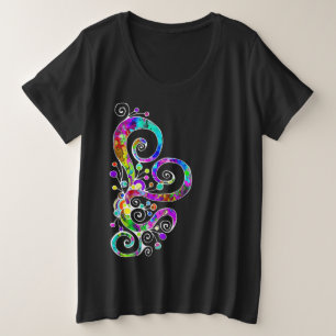 Spiralherz Handgemalt Design 2 Große Größe T-Shirt