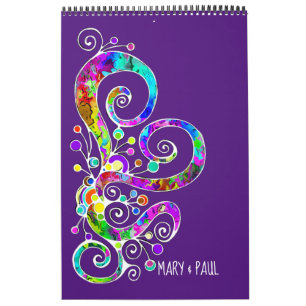 Spiralherz Handgemalt Design 2 Kalender