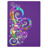 Spiralherz Handgemalt Design 2 Klemmbrett (Rückseite)