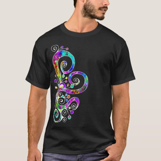 Spiralherz Handgemalt Design 2 T-Shirt (Vorderseite)