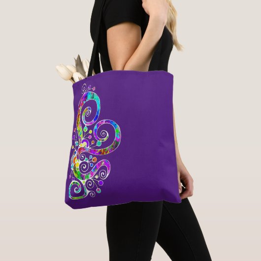 Spiralherz Handgemalt Design 2 Tasche (Von Nahem)