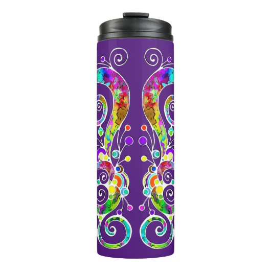 Spiralherz Handgemalt Design 2 Thermosbecher (Vorderseite)