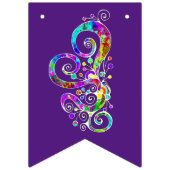 Spiralherz Handgemalt Design 2 Wimpelkette (Zweite Fahne)