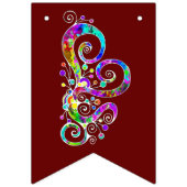 Spiralherz Handgemalt Design 2 Wimpelkette (Dritte Fahne)