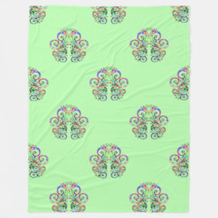 Spiralherz Handgemalt Design 4 Fleecedecke