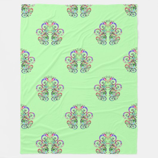 Spiralherz Handgemalt Design 4 Fleecedecke (Vorderseite)
