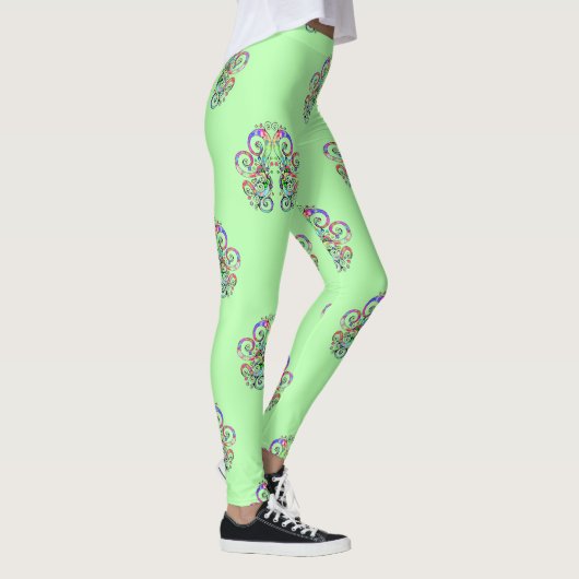 Spiralherz Handgemalt Design 4 Leggings (Rechts)