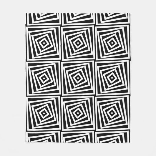 Spiralkasten-Muster aus schwarz und weiß gestreift Fleecedecke (Vorderseite)