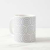 Spiralkreise drehen auf Silbergrau und Weiß Kaffeetasse (Vorderseite Links)