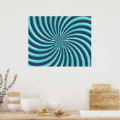 Spiralkurven der optischen Kunst Dreieck 07 Poster (Küche)