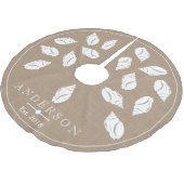 Spiralküste Seashell & Imitate Burlap | Benutzerde Polyester Weihnachtsbaumdecke (Schrägansicht)