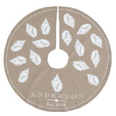 Spiralküste Seashell & Imitate Burlap | Benutzerde Polyester Weihnachtsbaumdecke (Vorderseite)