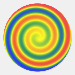 Spirallichtbogen-Regenbogenaufkleber (x20) Runder Aufkleber
