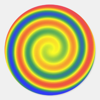 Spirallichtbogen-Regenbogenaufkleber (x20) Runder Aufkleber