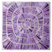 Spiralmosaik - Amethyst auf Perle Fliese (Vorderseite)