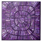 Spiralmosaik - Amethyst-Fluorit Fliese (Vorderseite)