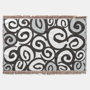 Spiralmuster Schwarz & Weiß + Ihre Ideen Decke