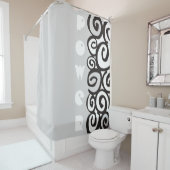 Spiralmuster Schwarz & Weiß + Ihre Ideen Duschvorhang (Beispiel)