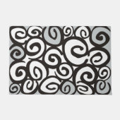 Spiralmuster Schwarz & Weiß + Ihre Ideen Fußmatte (Vorderseite)