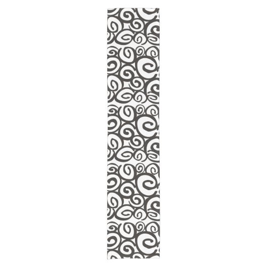 Spiralmuster Schwarz & Weiß + Ihre Ideen Kurzer Tischläufer (Vorderseite)