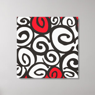 Spiralmuster Schwarz & Weiß + Ihre Ideen Leinwanddruck