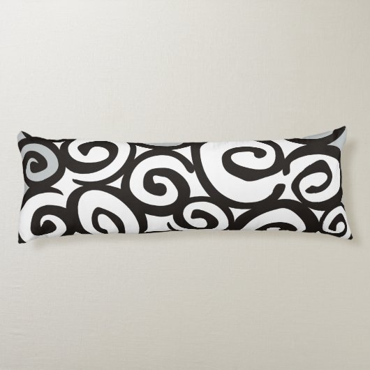 Spiralmuster Schwarz & Weiß + Ihre Ideen Seitenschläferkissen (Rückseite)