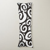 Spiralmuster Schwarz & Weiß + Ihre Ideen Seitenschläferkissen (Vorderseite Vertikal)