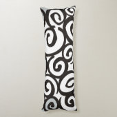 Spiralmuster Schwarz & Weiß + Ihre Ideen Seitenschläferkissen (Rückseite (Vertikal))