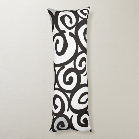 Spiralmuster Schwarz & Weiß + Ihre Ideen Seitenschläferkissen (Rückseite (Vertikal))