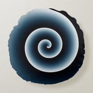 Spiralmuster - Zwei Farben auf zwei Seiten Rundes Kissen
