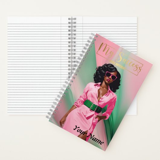 Spiralnotebook A5 Rosa und Grün Abstrakt Notizblock (Innen)