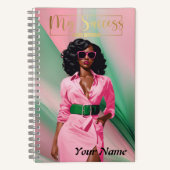 Spiralnotebook A5 Rosa und Grün Abstrakt Notizblock (Vorderseite)